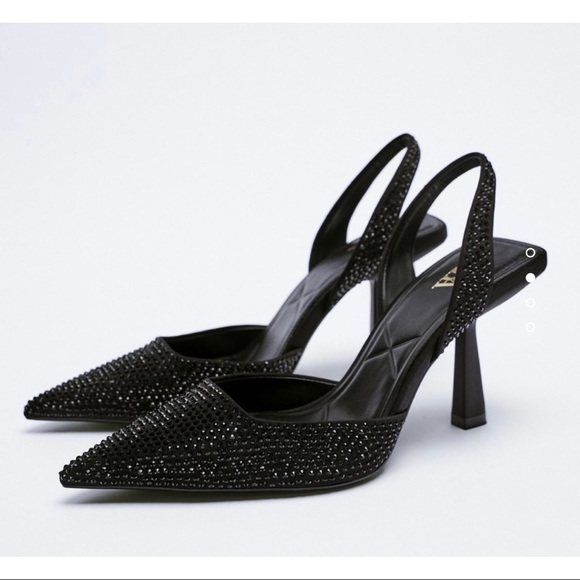 Zara | Shoes | Shimmery Slingback Heels | Poshmark